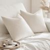 MIULEE Pack of 2 Decorative Farmhouse Linen Pillow Covers Rustic Boho Accent Outdoor Couch Throw Pillow Covers for Cushion Bed Sofa Living Room Home Decor 18×18 Inch Ivory(Ivory)