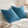 MIULEE Pack of 2 Decorative Farmhouse Linen Pillow Covers Rustic Boho Accent Outdoor Couch Throw Pillow Covers for Cushion Bed Sofa Living Room Home Decor 20×20 Inch Neutral(Blue)