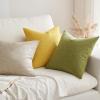 MIULEE Pack of 2 Decorative Farmhouse Linen Pillow Covers Rustic Boho Accent Outdoor Couch Throw Pillow Covers for Cushion Bed Sofa Living Room Home Decor 18×18 Inch Ivory(Sage Green)