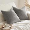 MIULEE Pack of 2 Decorative Farmhouse Linen Pillow Covers Rustic Boho Accent Outdoor Couch Throw Pillow Covers for Cushion Bed Sofa Living Room Home Decor 18×18 Inch Ivory(Grey)