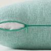 MIULEE Pack of 2 Decorative Farmhouse Linen Pillow Covers Rustic Boho Accent Outdoor Couch Throw Pillow Covers for Cushion Bed Sofa Living Room Home Decor 18×18 Inch Ivory(Aqua Green)