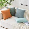 MIULEE Pack of 2 Decorative Linen Burlap Textured Pillow Covers Farmhouse Boho Accent Pillowcases Spring Home Decor for Couch Sofa Bedroom Living Room 18×18 Inch Light Olive Green(Burnt Orange)