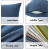 MIULEE Pack of 2 Decorative Linen Burlap Textured Pillow Covers Farmhouse Boho Accent Pillowcases Spring Home Decor for Couch Sofa Bedroom Living Room 18×18 Inch Light Olive Green(Blue)