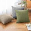 MIULEE Pack of 2 Decorative Linen Burlap Textured Pillow Covers Farmhouse Boho Accent Pillowcases Spring Home Decor for Couch Sofa Bedroom Living Room 18×18 Inch Light Olive Green(Light Olive Green)