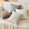 MIULEE Pack of 2 Decorative Linen Burlap Textured Pillow Covers Farmhouse Boho Accent Pillowcases Spring Home Decor for Couch Sofa Bedroom Living Room 18×18 Inch Light Olive Green(Taupe)