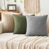 MIULEE Pack of 2 Decorative Linen Burlap Textured Pillow Covers Farmhouse Boho Accent Pillowcases Spring Home Decor for Couch Sofa Bedroom Living Room 18×18 Inch Light Olive Green(Dark Olive Green)