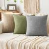MIULEE Pack of 2 Decorative Linen Burlap Textured Pillow Covers Farmhouse Boho Accent Pillowcases Spring Home Decor for Couch Sofa Bedroom Living Room 18×18 Inch Light Olive Green(Light Olive Green)