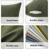 MIULEE Pack of 2 Decorative Linen Burlap Textured Pillow Covers Farmhouse Boho Accent Pillowcases Spring Home Decor for Couch Sofa Bedroom Living Room 18×18 Inch Light Olive Green(Dark Olive Green)