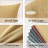 MIULEE Pack of 2 Decorative Linen Burlap Textured Pillow Covers Farmhouse Boho Accent Pillowcases Spring Home Decor for Couch Sofa Bedroom Living Room 18×18 Inch Light Olive Green(Mustard Yellow)