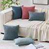 MIULEE Pack of 2 Decorative Linen Burlap Textured Pillow Covers Farmhouse Boho Accent Pillowcases Spring Home Decor for Couch Sofa Bedroom Living Room 18×18 Inch Light Olive Green(Grey Blue)