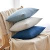 MIULEE Pack of 2 Decorative Linen Burlap Textured Pillow Covers Farmhouse Boho Accent Pillowcases Spring Home Decor for Couch Sofa Bedroom Living Room 18×18 Inch Light Olive Green(Light Blue)
