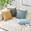 MIULEE Pack of 2 Decorative Linen Burlap Textured Pillow Covers Farmhouse Boho Accent Pillowcases Spring Home Decor for Couch Sofa Bedroom Living Room 18×18 Inch Light Olive Green(Mustard Yellow)