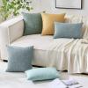 MIULEE Pack of 2 Decorative Linen Burlap Textured Pillow Covers Farmhouse Boho Accent Pillowcases Spring Home Decor for Couch Sofa Bedroom Living Room 18×18 Inch Light Olive Green(Sage Green)