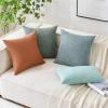 MIULEE Pack of 2 Decorative Linen Burlap Textured Pillow Covers Farmhouse Boho Accent Pillowcases Spring Home Decor for Couch Sofa Bedroom Living Room 18×18 Inch Light Olive Green(Rust)