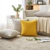 MIULEE Pack of 2 Decorative Linen Burlap Textured Pillow Covers Farmhouse Boho Accent Pillowcases Spring Home Decor for Couch Sofa Bedroom Living Room 18×18 Inch Light Olive Green(Bright Yellow)