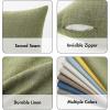 MIULEE Pack of 2 Decorative Linen Burlap Textured Pillow Covers Farmhouse Boho Accent Pillowcases Spring Home Decor for Couch Sofa Bedroom Living Room 18×18 Inch Light Olive Green(Light Olive Green)