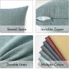 MIULEE Pack of 2 Decorative Linen Burlap Textured Pillow Covers Farmhouse Boho Accent Pillowcases Spring Home Decor for Couch Sofa Bedroom Living Room 18×18 Inch Light Olive Green(Teal)
