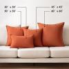 MIULEE Pack of 2 Decorative Linen Pillow Covers Boho Farmhouse Modern Soft Accent Throw Pillows Neutral Cushion Covers for Sofa Couch Bed Living Room Home Decor, 18×18 Inch Olive Green(Burnt Orange)
