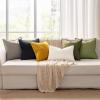 MIULEE Pack of 2 Decorative Linen Pillow Covers Boho Farmhouse Modern Soft Accent Throw Pillows Neutral Cushion Covers for Sofa Couch Bed Living Room Home Decor, 18×18 Inch Olive Green(Navy Blue)