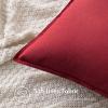 MIULEE Pack of 2 Decorative Linen Pillow Covers Boho Farmhouse Modern Soft Accent Throw Pillows Neutral Cushion Covers for Sofa Couch Bed Living Room Home Decor, 18×18 Inch Olive Green(Burgundy Red)