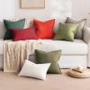 MIULEE Pack of 2 Decorative Linen Pillow Covers Boho Farmhouse Modern Soft Accent Throw Pillows Neutral Cushion Covers for Sofa Couch Bed Living Room Home Decor, 18×18 Inch Olive Green(Burgundy Red)