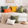 MIULEE Pack of 2 Decorative Linen Pillow Covers Boho Farmhouse Modern Soft Accent Throw Pillows Neutral Cushion Covers for Sofa Couch Bed Living Room Home Decor, 18×18 Inch Olive Green(Deep Green)