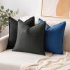 MIULEE Pack of 2 Decorative Linen Pillow Covers Boho Farmhouse Modern Soft Accent Throw Pillows Neutral Cushion Covers for Sofa Couch Bed Living Room Home Decor, 18×18 Inch Olive Green(Dark Gray)