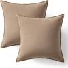 MIULEE Pack of 2 Decorative Linen Pillow Covers Boho Farmhouse Modern Soft Accent Throw Pillows Neutral Cushion Covers for Sofa Couch Bed Living Room Home Decor, 18×18 Inch Olive Green(Coco Brown)