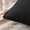 MIULEE Pack of 2 Decorative Linen Pillow Covers Boho Farmhouse Modern Soft Accent Throw Pillows Neutral Cushion Covers for Sofa Couch Bed Living Room Home Decor, 18×18 Inch Olive Green(Black)