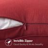 MIULEE Pack of 2 Decorative Linen Pillow Covers Boho Farmhouse Modern Soft Accent Throw Pillows Neutral Cushion Covers for Sofa Couch Bed Living Room Home Decor, 18×18 Inch Olive Green(Burgundy Red)