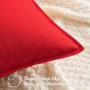 MIULEE Pack of 2 Decorative Linen Pillow Covers Boho Farmhouse Modern Soft Accent Throw Pillows Neutral Cushion Covers for Sofa Couch Bed Living Room Home Decor, 18×18 Inch Olive Green(Christmas Red)