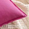MIULEE Pack of 2 Decorative Linen Pillow Covers Boho Farmhouse Modern Soft Accent Throw Pillows Neutral Cushion Covers for Sofa Couch Bed Living Room Home Decor, 18×18 Inch Olive Green(Hot Pink)