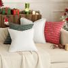 MIULEE Pack of 2 Decorative Linen Pillow Covers Boho Farmhouse Modern Soft Accent Throw Pillows Neutral Cushion Covers for Sofa Couch Bed Living Room Home Decor, 18×18 Inch Olive Green(Pure White)