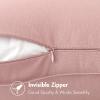 MIULEE Pack of 2 Decorative Linen Pillow Covers Boho Farmhouse Modern Soft Accent Throw Pillows Neutral Cushion Covers for Sofa Couch Bed Living Room Home Decor, 18×18 Inch Olive Green(Light Pink)