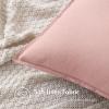 MIULEE Pack of 2 Decorative Linen Pillow Covers Boho Farmhouse Modern Soft Accent Throw Pillows Neutral Cushion Covers for Sofa Couch Bed Living Room Home Decor, 18×18 Inch Olive Green(Light Pink)