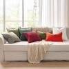 MIULEE Pack of 2 Decorative Linen Pillow Covers Boho Farmhouse Modern Soft Accent Throw Pillows Neutral Cushion Covers for Sofa Couch Bed Living Room Home Decor, 18×18 Inch Olive Green(Burgundy Red)