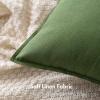 MIULEE Pack of 2 Decorative Linen Pillow Covers Boho Farmhouse Modern Soft Accent Throw Pillows Neutral Cushion Covers for Sofa Couch Bed Living Room Home Decor, 18×18 Inch Olive Green(Moss Green)