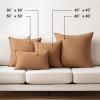 MIULEE Pack of 2 Decorative Linen Pillow Covers Boho Farmhouse Modern Soft Accent Throw Pillows Neutral Cushion Covers for Sofa Couch Bed Living Room Home Decor, 18×18 Inch Olive Green(Brown)