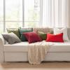 MIULEE Pack of 2 Decorative Linen Pillow Covers Boho Farmhouse Modern Soft Accent Throw Pillows Neutral Cushion Covers for Sofa Couch Bed Living Room Home Decor, 18×18 Inch Olive Green(Christmas Red)