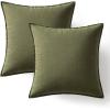 MIULEE Pack of 2 Decorative Linen Pillow Covers Boho Farmhouse Modern Soft Accent Throw Pillows Neutral Cushion Covers for Sofa Couch Bed Living Room Home Decor, 18×18 Inch Olive Green(Olive Green)