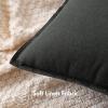 MIULEE Pack of 2 Decorative Linen Pillow Covers Boho Farmhouse Modern Soft Accent Throw Pillows Neutral Cushion Covers for Sofa Couch Bed Living Room Home Decor, 18×18 Inch Olive Green(Dark Gray)