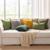 MIULEE Pack of 2 Decorative Linen Pillow Covers Boho Farmhouse Modern Soft Accent Throw Pillows Neutral Cushion Covers for Sofa Couch Bed Living Room Home Decor, 18×18 Inch Olive Green(Dark Green)
