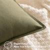 MIULEE Pack of 2 Decorative Linen Pillow Covers Boho Farmhouse Modern Soft Accent Throw Pillows Neutral Cushion Covers for Sofa Couch Bed Living Room Home Decor, 18×18 Inch Olive Green(Greyish Green)