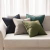 MIULEE Pack of 2 Decorative Linen Pillow Covers Boho Farmhouse Modern Soft Accent Throw Pillows Neutral Cushion Covers for Sofa Couch Bed Living Room Home Decor, 18×18 Inch Olive Green(Navy Blue)