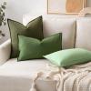 MIULEE Pack of 2 Decorative Linen Pillow Covers Boho Farmhouse Modern Soft Accent Throw Pillows Neutral Cushion Covers for Sofa Couch Bed Living Room Home Decor, 18×18 Inch Olive Green(Olive Green)