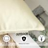 MIULEE Pack of 2 Decorative Outdoor Waterproof Pillow Covers Square Garden Cushion Sham Throw Pillowcase Summer Shell for Patio Tent Couch 18×18 Inch Pale Green(Beige)