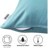 MIULEE Pack of 2 Decorative Outdoor Waterproof Pillow Covers Square Garden Cushion Sham Throw Pillowcase Summer Shell for Patio Tent Couch 18×18 Inch Pale Green(Teal)