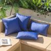 MIULEE Pack of 2 Decorative Outdoor Waterproof Pillow Covers Square Garden Cushion Sham Throw Pillowcase Summer Shell for Patio Tent Couch 18×18 Inch Pale Green(Royal Blue)