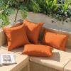 MIULEE Pack of 2 Decorative Outdoor Waterproof Pillow Covers Square Garden Cushion Sham Throw Pillowcase Summer Shell for Patio Tent Couch 18×18 Inch Pale Green(Burnt Orange)