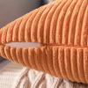 MIULEE Pack of 2 Fall Corduroy Pillow Covers Bundle Pack of 2 Fall Check Plaids Pillow Covers, 18 x18 Inch, Orange